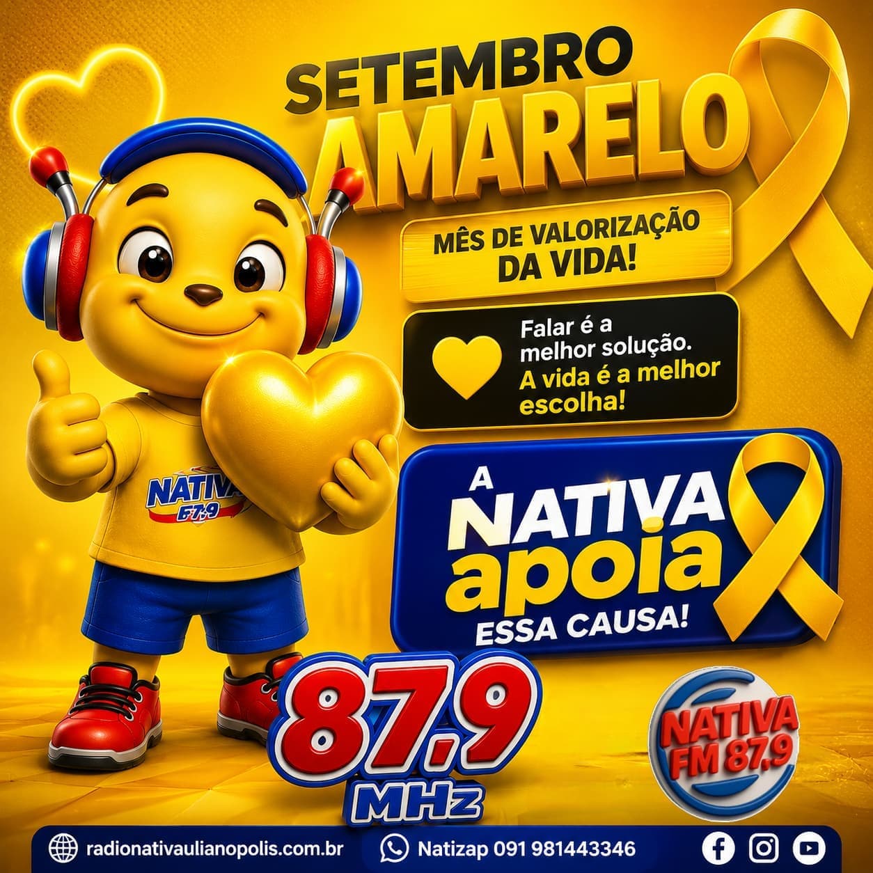 SETEMBRO AMARELO, MÊS DE VALORIZAÇÃO DA VIDA